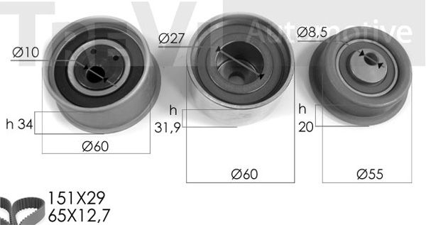 TREVI AUTOMOTIVE paskirstymo diržo komplektas KD1034